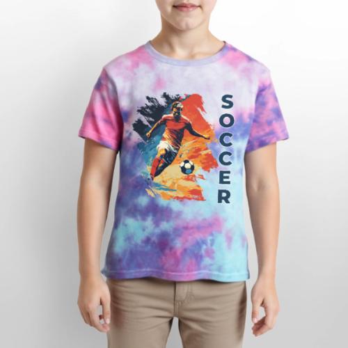 Soccer Action Pulse - Kid's Tie Dye T-Shirt