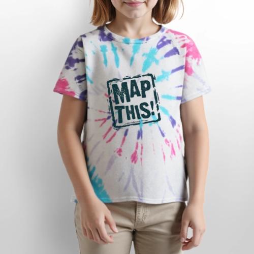 MapThis! Black Stamp Logo - Kid's Tie Dye T-Shirt