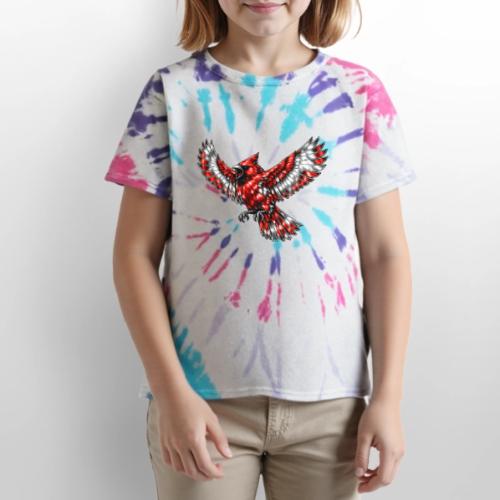 Cardinal in Flight - Kid's Tie Dye T-Shirt