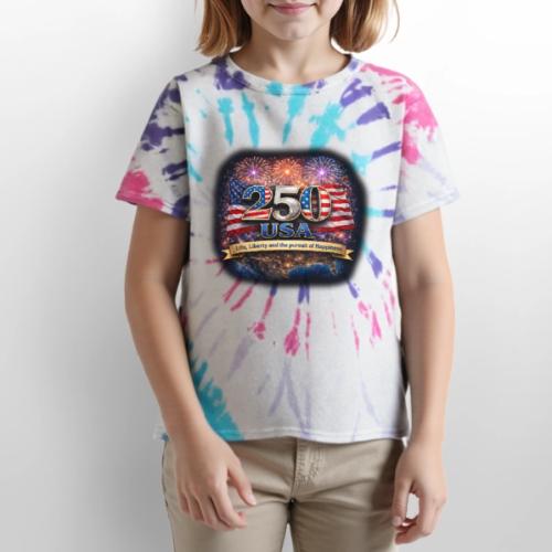 USA 250th Celebration - Kid's Tie Dye T-Shirt