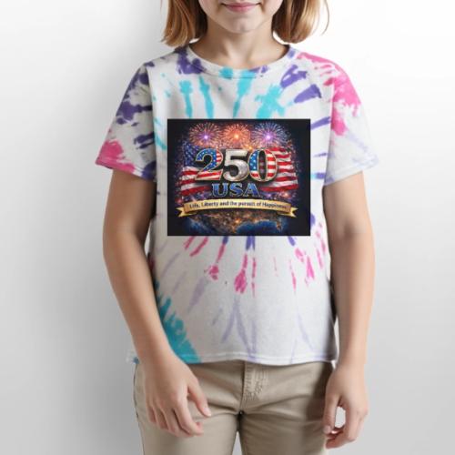 USA 250th Celebration - Kid's Tie Dye T-Shirt
