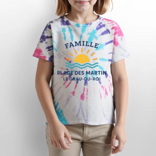 Family Beach Shirt – Plage des Martin Design - Kid's Tie Dye T-Shirt