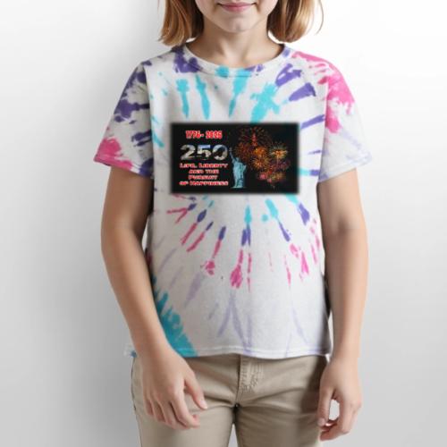 1776 - 2026 - 250 Years USA | Fireworks - Kid's Tie Dye T-Shirt