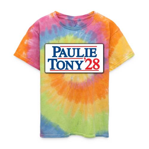 Paulie and Tony for Co-President 2028 - Kid's Tie Dye T-Shirt