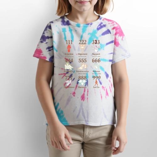 Mystic Angel Numbers Spiritual Symbols on Gildan - Kid's Tie Dye T-Shirt