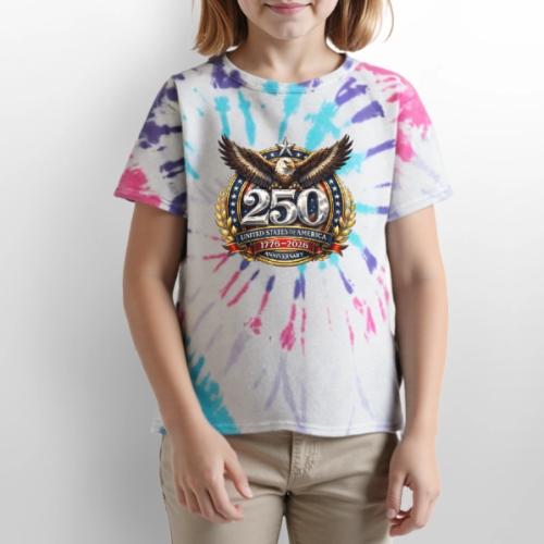 American Eagle USA 250th Anniversary 1776–2026 - Kid's Tie Dye T-Shirt