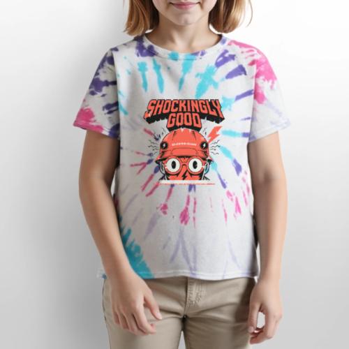 Funny Shockingly Good Electrician - Kid's Tie Dye T-Shirt