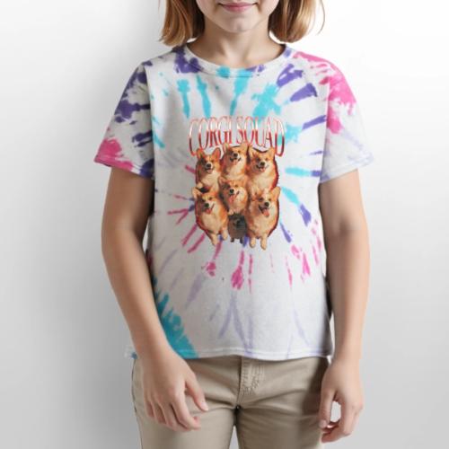 Corgi Squad Funny Dog Lover Vintage Shirt - Kid's Tie Dye T-Shirt