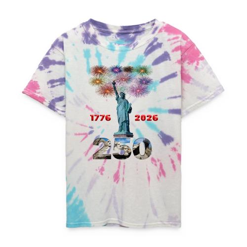 1776 - 2026 | 250 Years USA | Fireworks - Kid's Tie Dye T-Shirt