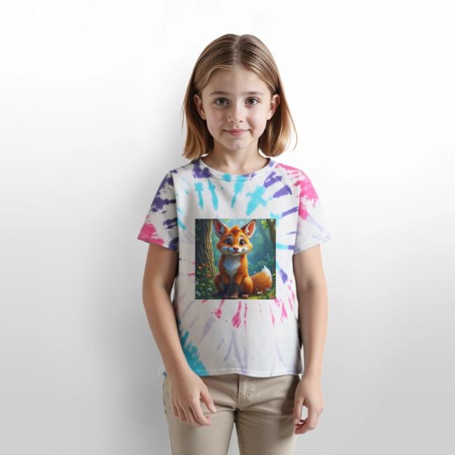 Magical fantasy fox in enchanted forest scene