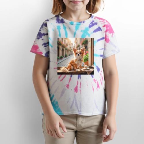 Morning coffee Chihuahua - Kid's Tie Dye T-Shirt