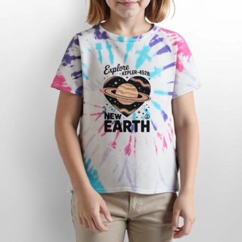 Explore Kepler-452b – New Earth Adventure - Kid's Tie Dye T-Shirt