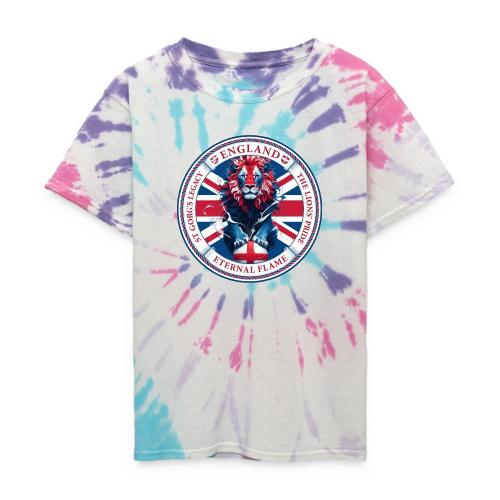 England Lion Emblem T Shirt, Flag Pride Gift - Kid's Tie Dye T-Shirt