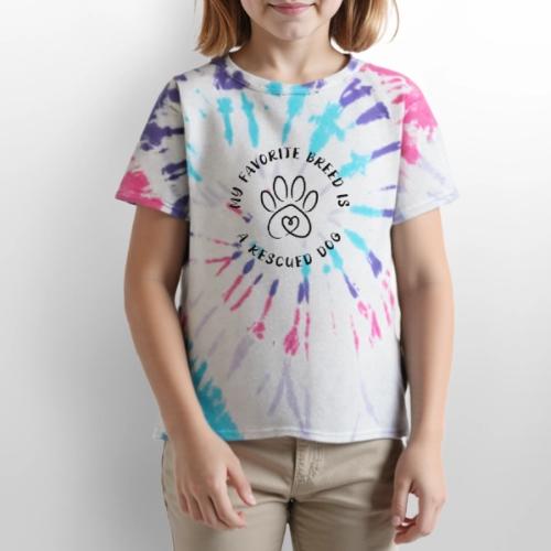 Favorite breed? Rescued dog! - Kid's Tie Dye T-Shirt