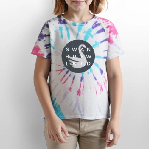 Modern Swan Brewing Logo - Kid's Tie Dye T-Shirt