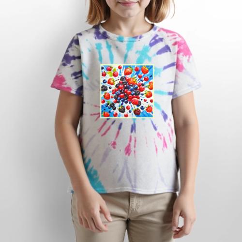 Colorful Berry Fiesta Design - Kid's Tie Dye T-Shirt