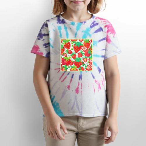 Strawberry Swirl Pattern - Kid's Tie Dye T-Shirt