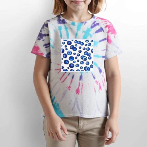 Fresh Blueberry Pattern - Kid's Tie Dye T-Shirt