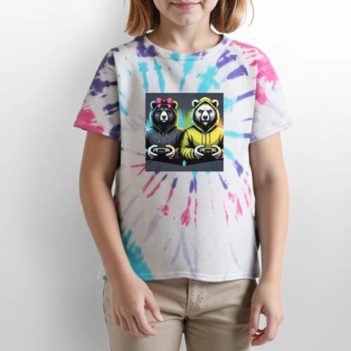 Gamer Bears - Kid's Tie Dye T-Shirt