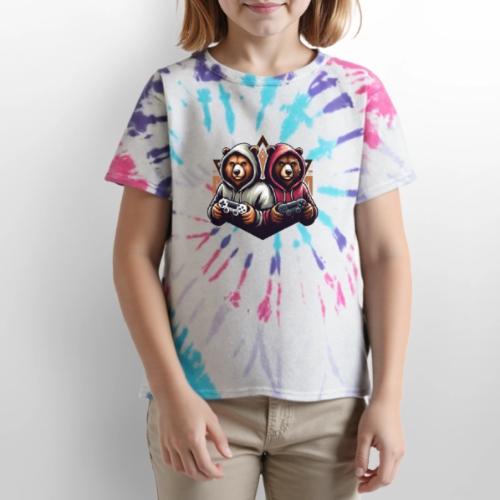 2 grizzlies gamer bears - Kid's Tie Dye T-Shirt
