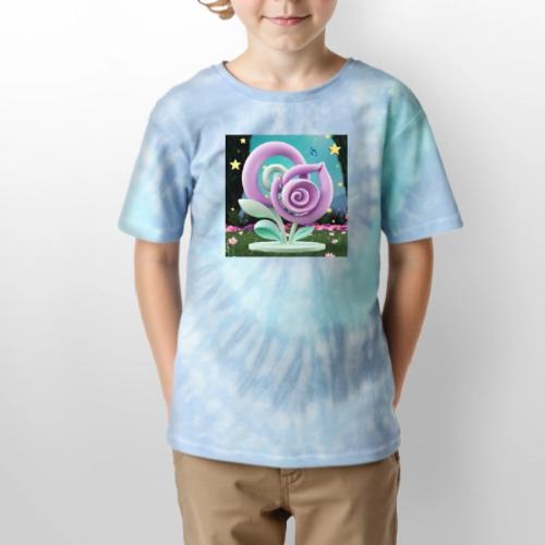 Lila Bloom | Double Floral Eco-Inspired Art - Kid's Tie Dye T-Shirt
