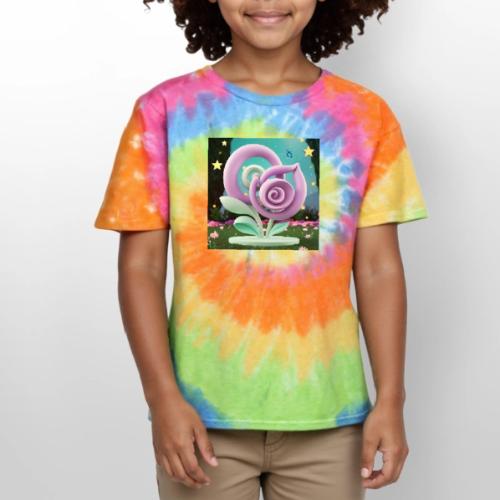 Lila Bloom | Double Floral Eco-Inspired Art - Kid's Tie Dye T-Shirt