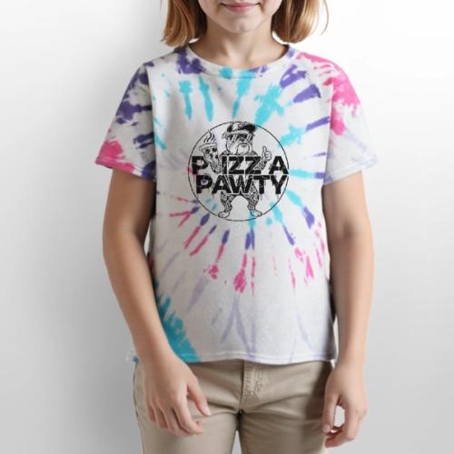 Pizza Pawty Bulldog T-Shirt | Funny Dog Pizza Tee - Kid's Tie Dye T-Shirt
