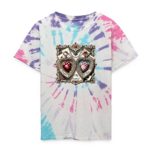 Keeper of My Deepest Love Victorian Locket T-Shirt - Kid's Tie Dye T-Shirt