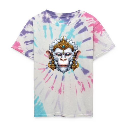 Thai Hanuman Monkey Deity Mask - Kid's Tie Dye T-Shirt