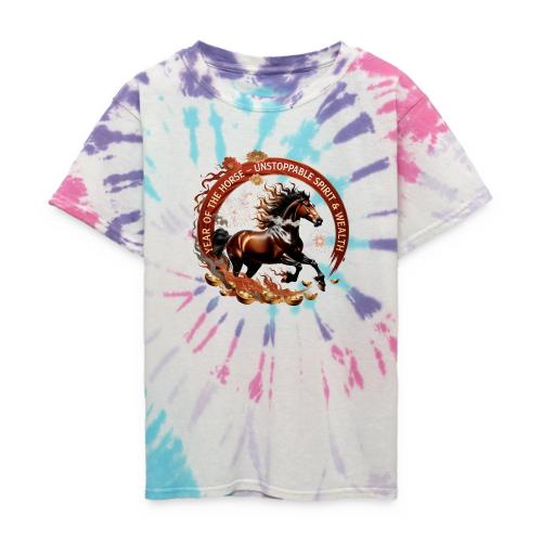Year of the Horse Fiery Spirit T Shirt, Lunar New - Kid's Tie Dye T-Shirt