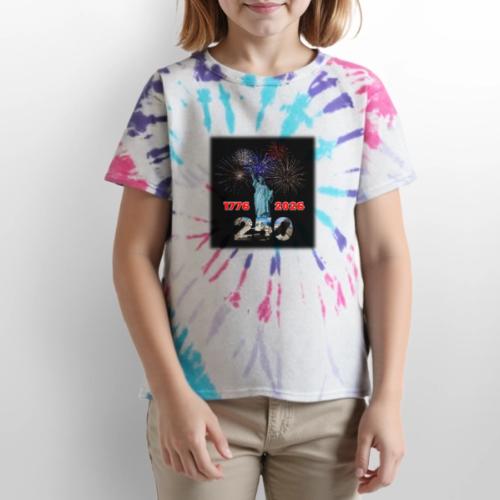 1776 - 2026 - 250 Years USA | Fireworks - Kid's Tie Dye T-Shirt