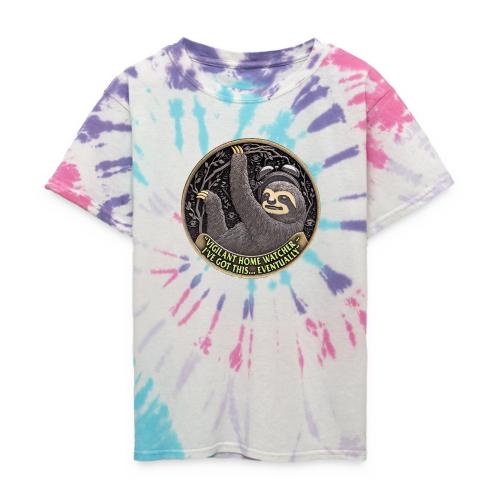 Sloth Home Watcher T Shirt - Kid's Tie Dye T-Shirt