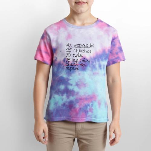 Abs Workout List - Kid's Tie Dye T-Shirt