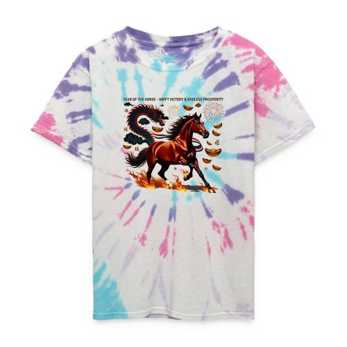 Year of the Horse Victory T Shirt, Lunar New Year - Kid's Tie Dye T-Shirt