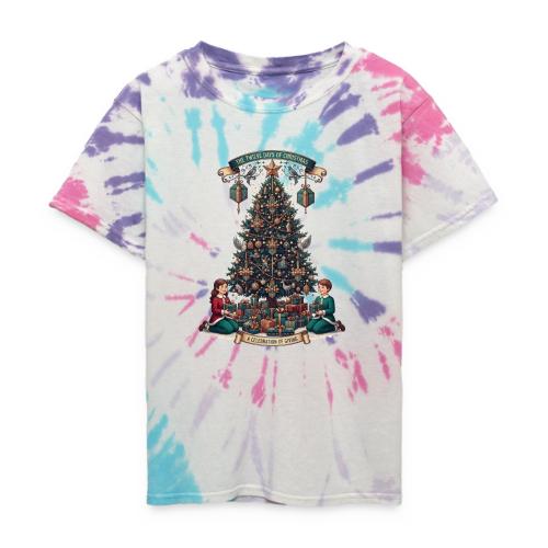 Twelve Days of Christmas T-Shirt - Kid's Tie Dye T-Shirt