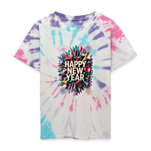 New Year's Party Horn T-Shirt - Kid's Tie Dye T-Shirt