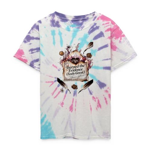 Burned the Evidence (Feels Great) T-Shirt - Kid's Tie Dye T-Shirt