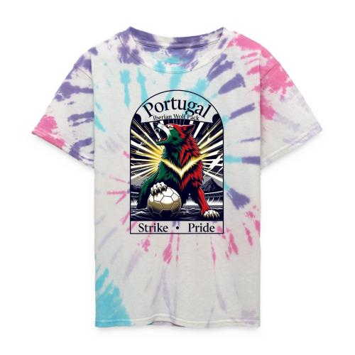 Portugal Iberian Wolf Soccer T Shirt, Pride Gift - Kid's Tie Dye T-Shirt