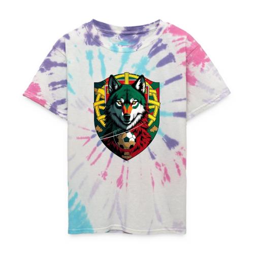Portugal Iberian Wolf Soccer T Shirt,Football Gift - Kid's Tie Dye T-Shirt