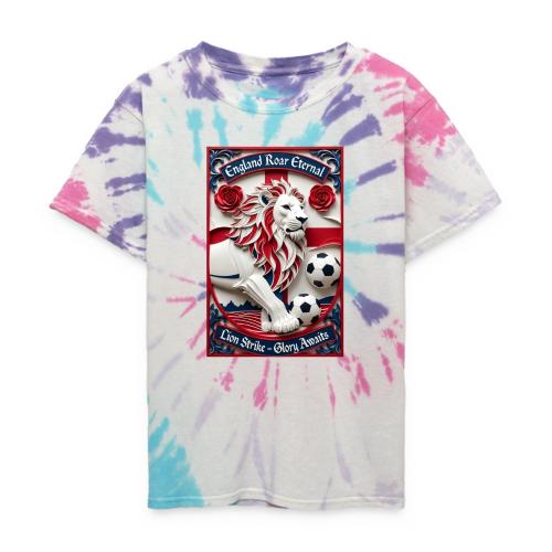 England Lion Soccer T Shirt, Football Pride Gift - Kid's Tie Dye T-Shirt