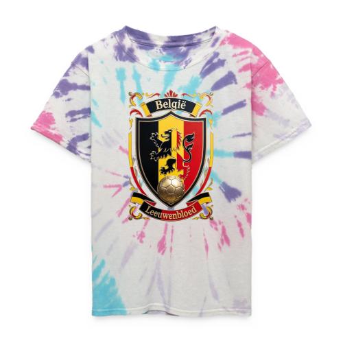 Belgium Lion Crest T-Shirt, Belgian Flag Gift - Kid's Tie Dye T-Shirt