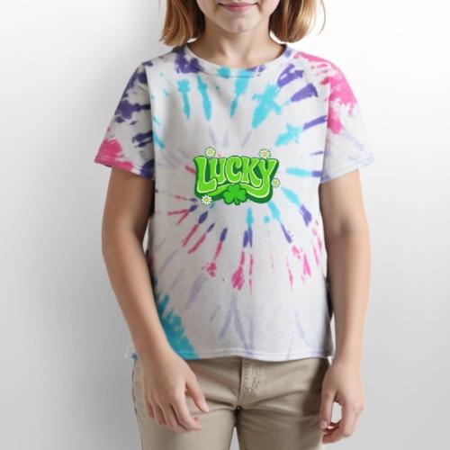 Lucky 70s Retro T-Shirt - Kid's Tie Dye T-Shirt