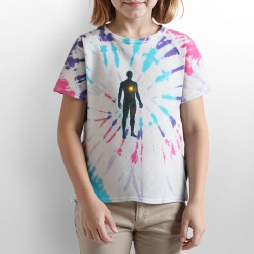 Glowing Chest Personl - Kid's Tie Dye T-Shirt