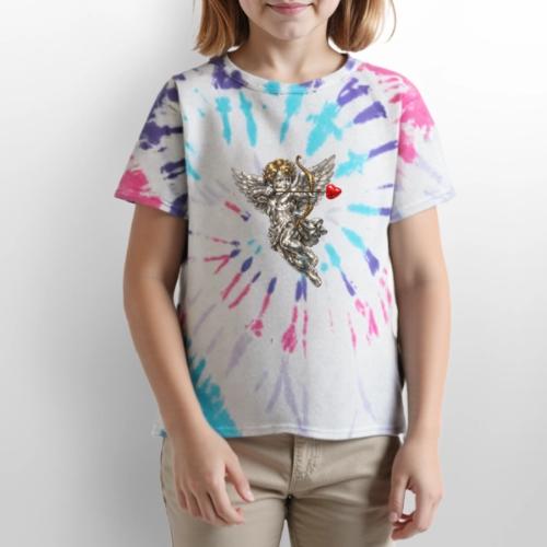 Metallic Cupid - Kid's Tie Dye T-Shirt