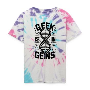 Geek is in Gens - Kid's Tie Dye T-Shirt - Pastel Spiral - Front - Raina (125cm)