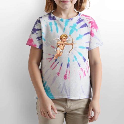 Cupid with twohearts set - Kid's Tie Dye T-Shirt