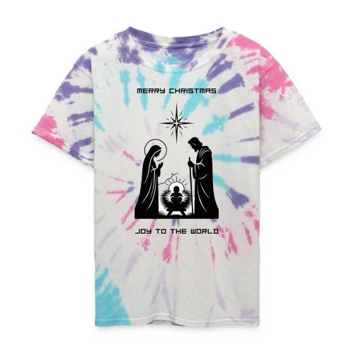 Joy to the World T-Shirt | Minimalist Nativity - Kid's Tie Dye T-Shirt