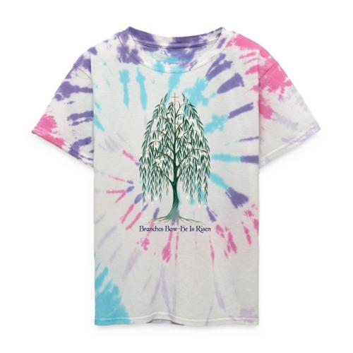 Easter Branches Bow Willow T Shirt, Easter Gift - Kid's Tie Dye T-Shirt