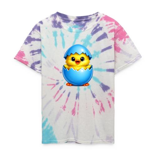 Easter Chick Blue - Kid's Tie Dye T-Shirt