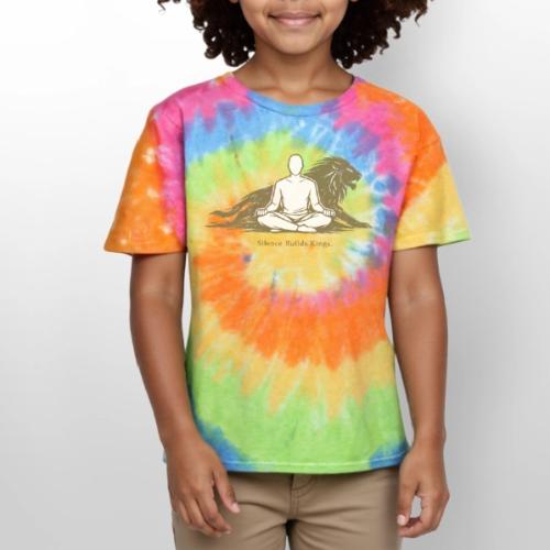 Silence Builds Kings Meditation Lion - Kid's Tie Dye T-Shirt